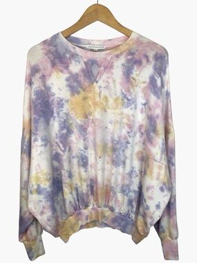 YOUNG FABULOUS & BROKE Tie Dye Oversized Batwing Sweatshirt Size XS